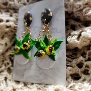 Handmade clay earrings